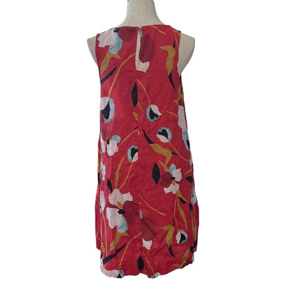 Sigrid Olsen Red Floral Linen Shift Dress Medium quiet luxury all over print - Picture 6 of 12